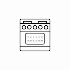 freestanding gas range icon sign vector