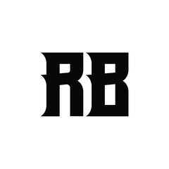 Obraz premium RB monogram logo design letter text name symbol monochrome logotype alphabet character simple logo