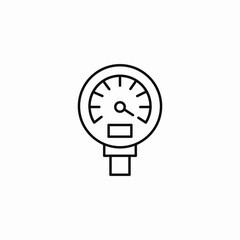 pressure gauge meter icon sign vector