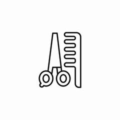scissors comb hairdressing icon sign vector