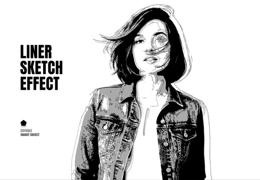 Liner Art Sketch Photo Effect