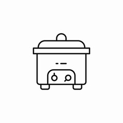slow cooker pot icon sign vector