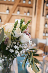 Mint Turquoise Wedding Table Decor with Glass and Flowers