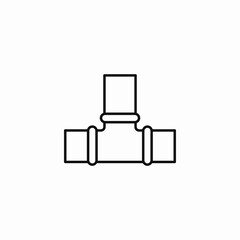t-shaped pipe fitting icon sign vector