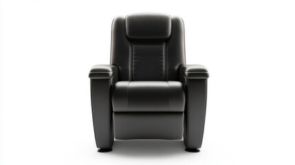 black cinema seat, Isolated on pure white background. 3d illustration.