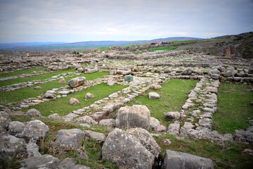 TURKIYE,HATTUSA.It was the capital of the Hittite Empire in the late Bronze Age The earliest traces of settlement on the site are from the sixth millennium BC.In the photoThe Great Temple in the inner