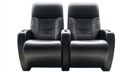 Fototapeta premium black cinema seat, Isolated on pure white background. 3d illustration.