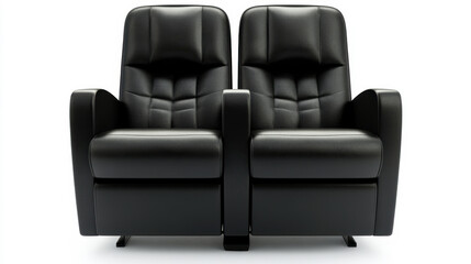 Fototapeta premium black cinema seat, Isolated on pure white background. 3d illustration.