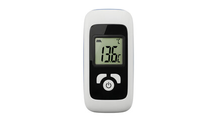 Digital Thermometer Displaying Temperature Measurement in Celsius on White Background
