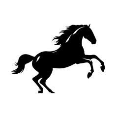 Obraz premium horse rearing silhouette