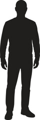 Standing man silhouette icon. Figure, pose, human, shadow vector illustration