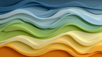 Colorful Wavy Layers Creating Abstract Texture