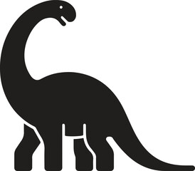 Dinosaur brontosaurus silhouette. Prehistoric, reptile, jurassic, extinct vector illustration