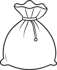 Santa Claus Gift Bag Silhouette in Black | Christmas Sack Illustration