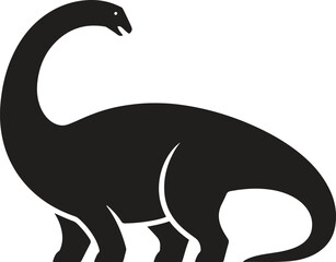 Dinosaur brontosaurus silhouette. Prehistoric, reptile, jurassic, extinct vector illustration © Creative Juel 