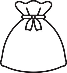 Santa Claus Gift Bag Silhouette in Black | Christmas Sack Illustration