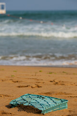 sea beach and waste plastic image global problem