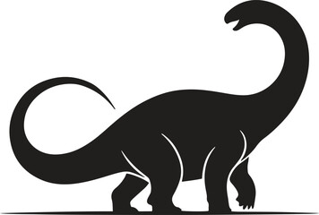 Dinosaur brontosaurus silhouette. Prehistoric, reptile, jurassic, extinct vector illustration