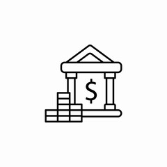 bank money stack icon sign vector