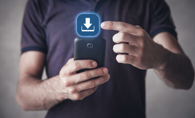 Concept of Download. Internet. Technology