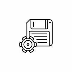 Fototapeta premium floppy disk settings icon sign vector