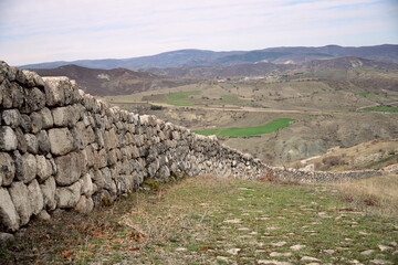TURKIYE,HATTUSA.It was the capital of the Hittite Empire in the late Bronze Age The earliest traces of settlement on the site are from the sixth millennium BC.In the photoThe Great Temple in the inner