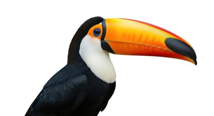 Fototapeta premium Toco Toucan with Oversized Yellow and Orange Beak – Colorful Tropical Bird in Nature