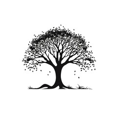 black a tree silhouette