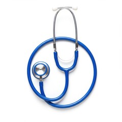 Blue stethoscope on a plain background