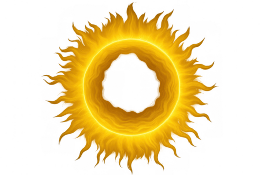 Bright ring of fire burning with transparent background, perfect for visual effects and creative projects