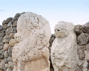 Turkiye,Hattusa,It was the capital of the Hittite Empire in the Late Bronze Age. The first traces of settlement on the site date back to the 6th millennium BC.In the photo,access to the city, sphinx, 