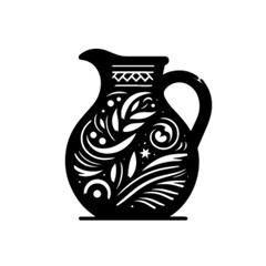 Antique Metal Jug Vector Illustration