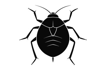 Black silhouette of a stink bug or shield bug insect