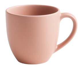 Soft pink ceramic cup with a matte finish and gently sloped sides.