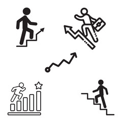 Business people and graph icons showing success and teamwork