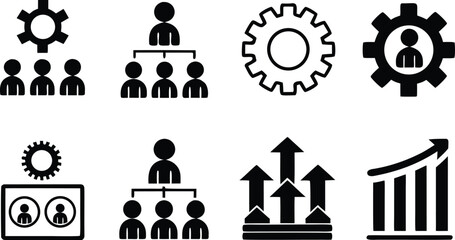 Fototapeta premium Business organizational charts and growth graphs hierarchy people