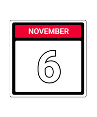calendar icon November month date 6