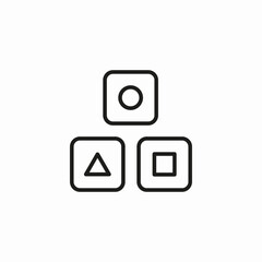 children toy blocks icon sign vector