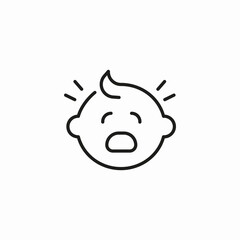 crying baby face icon sign vector