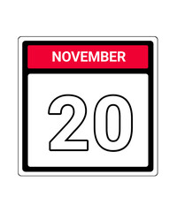 calendar icon November month date 20
