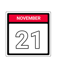 calendar icon November month date 21