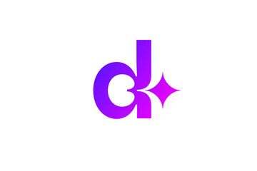 Letter D with sparkle logo icon design template elements