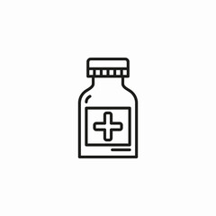 medical bottle cross icon sign vector