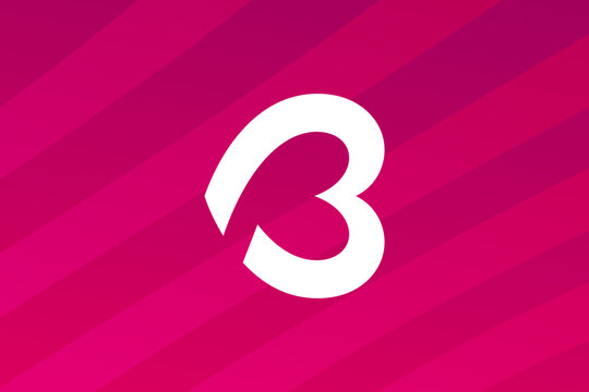 Letter B with heart logo icon design template elements