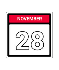 calendar icon November month date 28