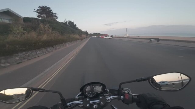 Motorbike Riding at Sunset on the Beach