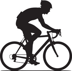 Fototapeta premium Cyclist wearing helmet riding road bike cycling sport