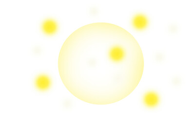 Bubbles and glowing stars on  transparent background