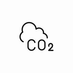 co2 emission cloud icon sign vector