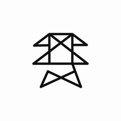 electric power tower icon sign vector